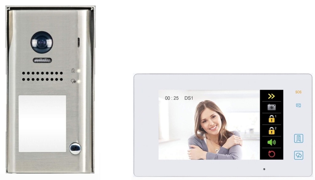 KIT VIDEO AVEC MEMOIRE ET WIFI-BLANC-MAINS LIBRES-COULEUR-SE