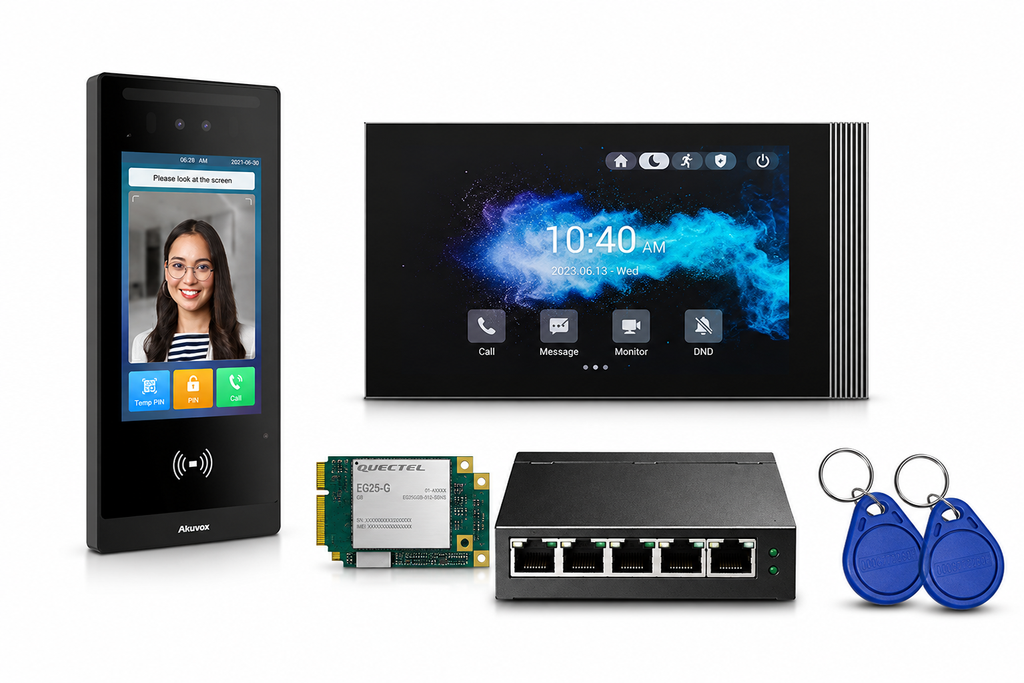 VISION PRO 4G | Complete Video-intercomkit | 7" Touchscreen | 4G connectie | QR, Badge & Gezichtsherkenning