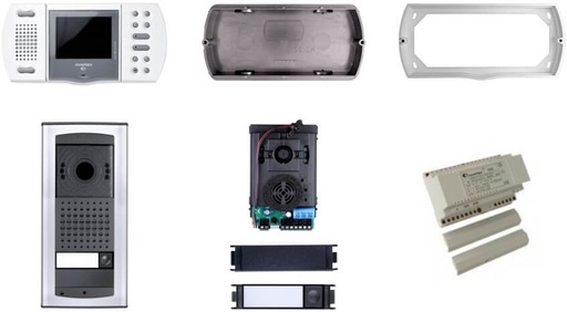 [KIT9161AGCW] KIT VIDEO-BLANC-MAINS LIBRES-COULEUR-ECHOS-AGORÀ-RED. ELO