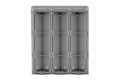 [PL99] BOÎTIER EN SAILLIE AVEC VISIÈRE ANTI-PLUIE POUR 3 X 3 M-PROF