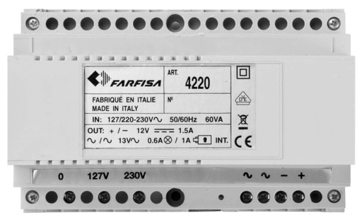 [PRS4220] TRAFO-60VA-127-230 V-12 VDC/13 VAC-FN4000 I Farfisa