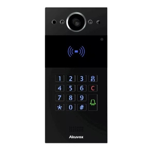 [R20K-BLACK] Akuvox R20K zwarte Intercom met toetsenbord, incl. opbouw set 