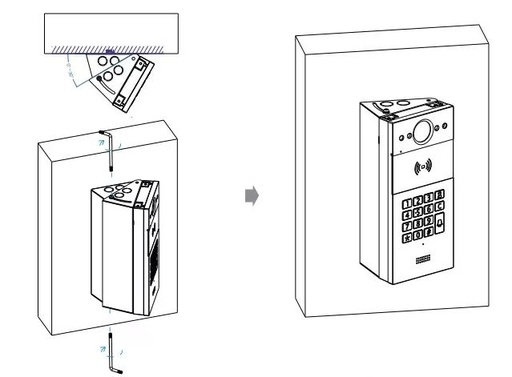 [R20K/R20B-ROTATE-BRACKET] Akuvox R20K/R20B hoekbeugel 45graden