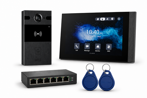 [AK-V-001] VISION ENTRY | Complete IP Video-intercomkit | 7" Binnenmonitor | Badgelezer 